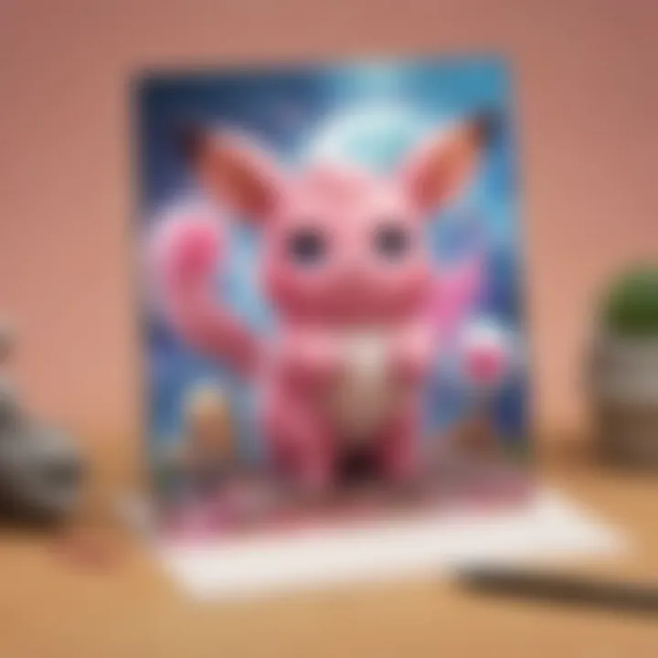 Colorful Pokemon thank you card with Eevee and Jigglypuff