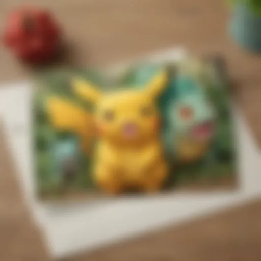 Beautifully designed Pokemon thank you card with Pikachu and Bulbasaur