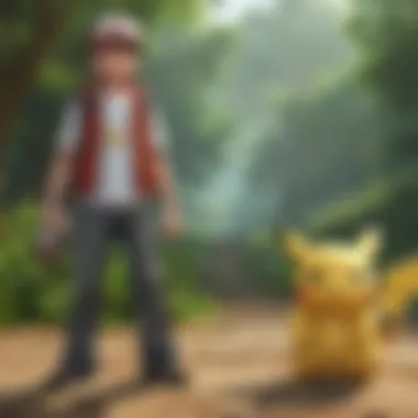 Pokemon trainer exploring in-game world