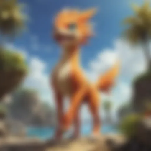 A vibrant scene showcasing the world of Pokémon Ultra Sun with lush landscapes and diverse Pokémon.