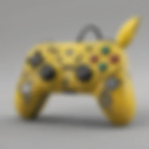 Close-up view of the PowerA Pikachu Controller showcasing its vibrant design and ergonomic layout