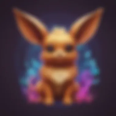 Psychedelic Eevee evolution app icon