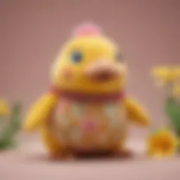 Psyduck Plush Toy with Floral Design