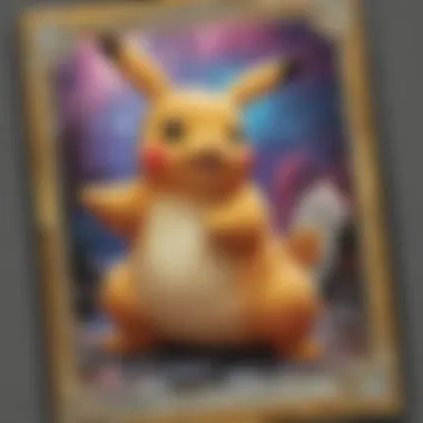 Close-up of a rare holographic Topps card featuring a classic Pokémon character