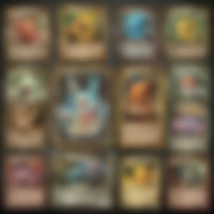 Illustration of a diverse collection of rare Pokemon cards