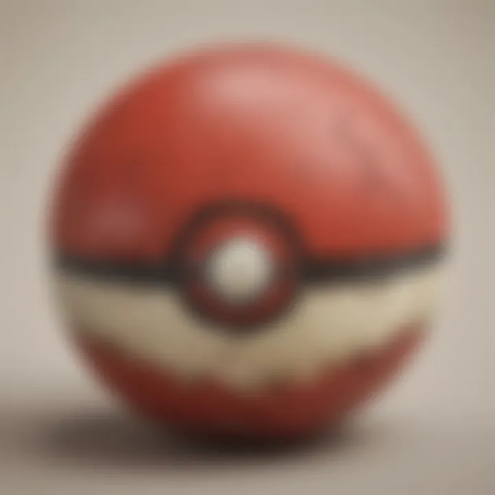 A historical depiction showcasing the evolution of the real Pokeball