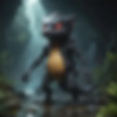 Obsidian Depths Shadowy Pokemon lurking in the darkness of a cave