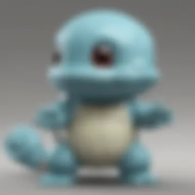 Close-up of the Silver Squirtle Funko Pop showcasing its unique design features.