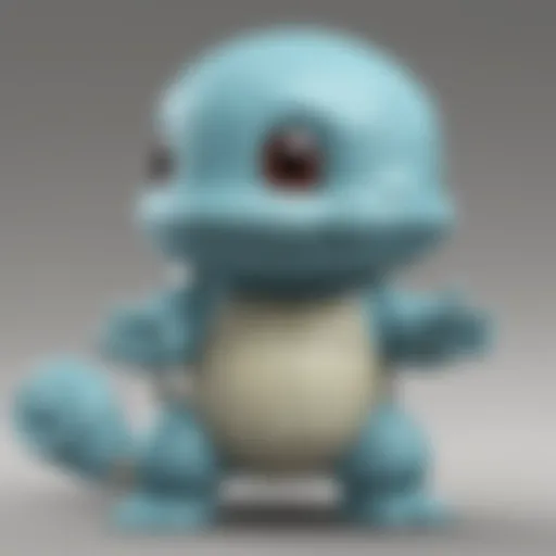 Close-up of the Silver Squirtle Funko Pop showcasing its unique design features.