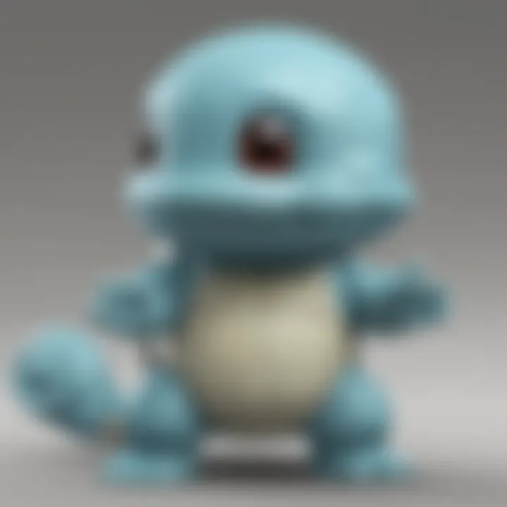 Close-up of the Silver Squirtle Funko Pop showcasing its unique design features.