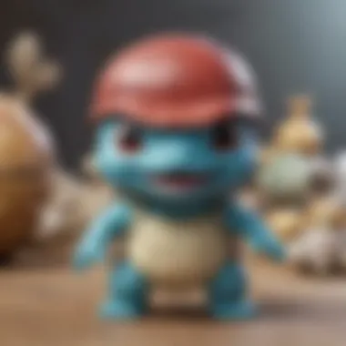 Fan interaction with Silver Squirtle Funko Pop during a Pokémon event.