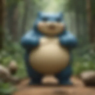 Snorlax engaging in a friendly interaction with other Pokemon