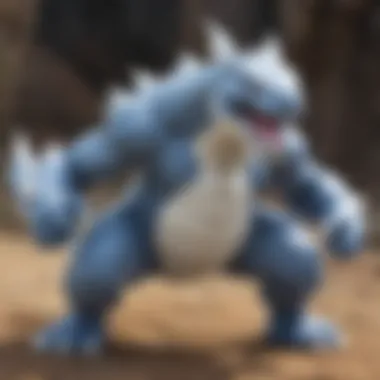 Steelix V showcasing its metallic body and powerful presence in battle