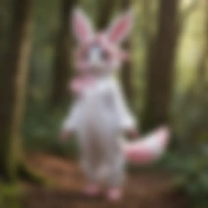 Sylveon Kigurumi in a whimsical woodland setting