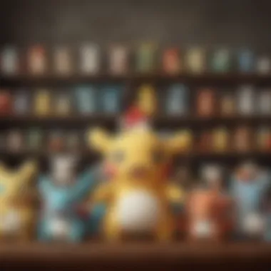 A nostalgic display of mini Pokemon plush toys within a collector's setup