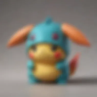 Close-up of a hand squeezing a Pokémon squishy toy