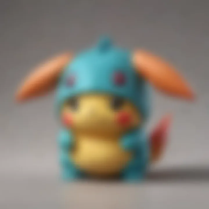 Close-up of a hand squeezing a Pokémon squishy toy