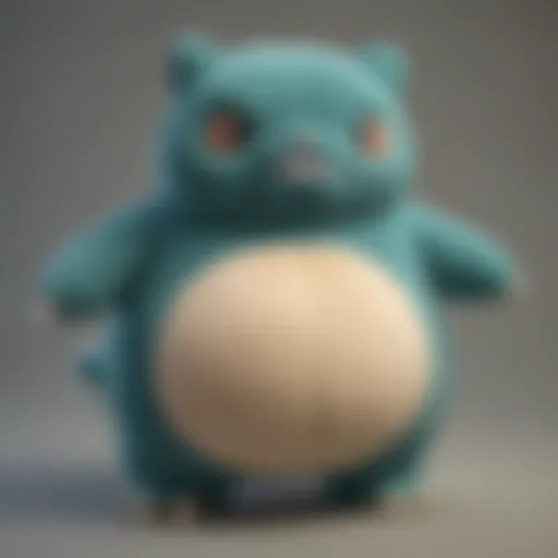 Snorlax plush in a cozy setting