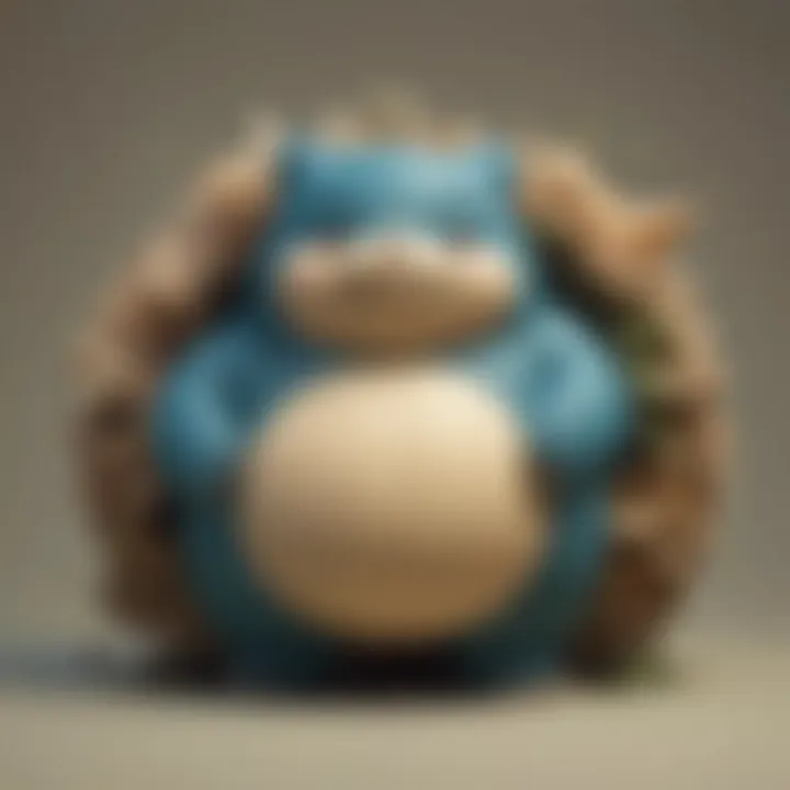 Fan art depicting Snorlax in a playful mood