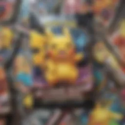 Detailed view of assorted Pokémon booster packs showcasing various designs