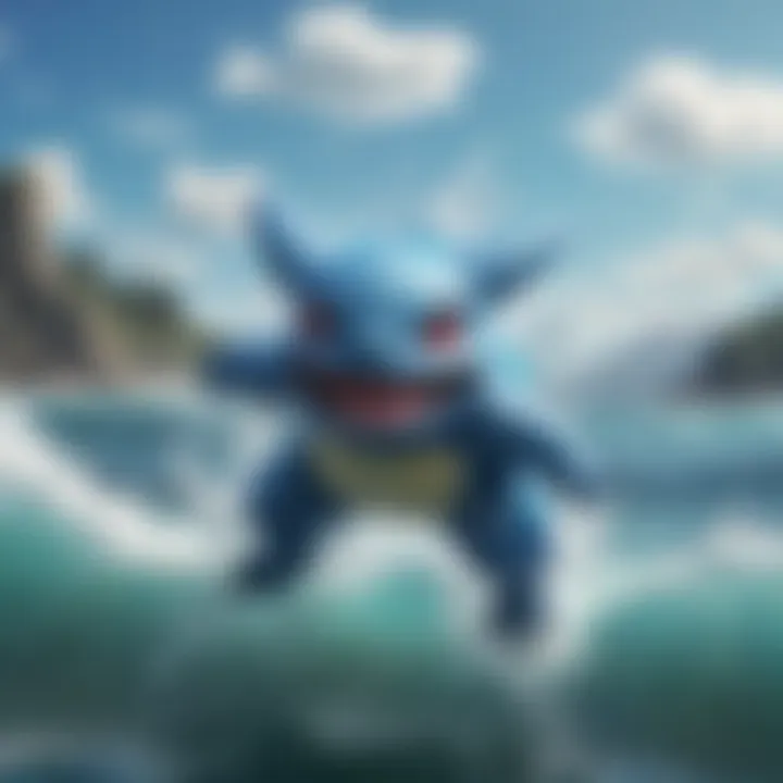 A detailed illustration of different water types of Pokémon and their abilities related to water movement.