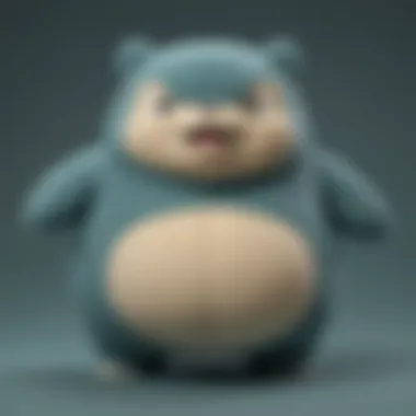 Intricate Details of a Snorlax Plush Toy Close-up of a Snorlax plush toy with intricate details