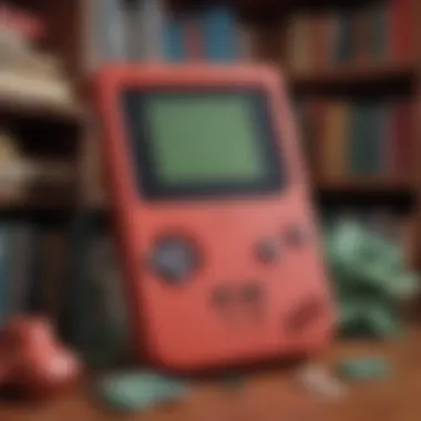 Exploring the Game Library of the Red Game Boy Color A collection of popular Game Boy Color games including Pokémon titles.