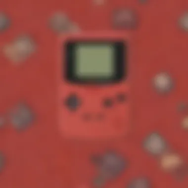 Nostalgia in Gaming: Playing the Red Game Boy Color A nostalgic gamer playing the red Game Boy Color with a focus on its screen.