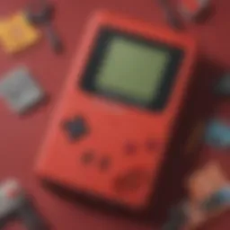 Vintage red Game Boy Color console showcasing its iconic design.
