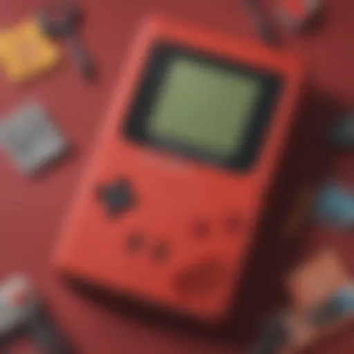 Vintage red Game Boy Color console showcasing its iconic design.