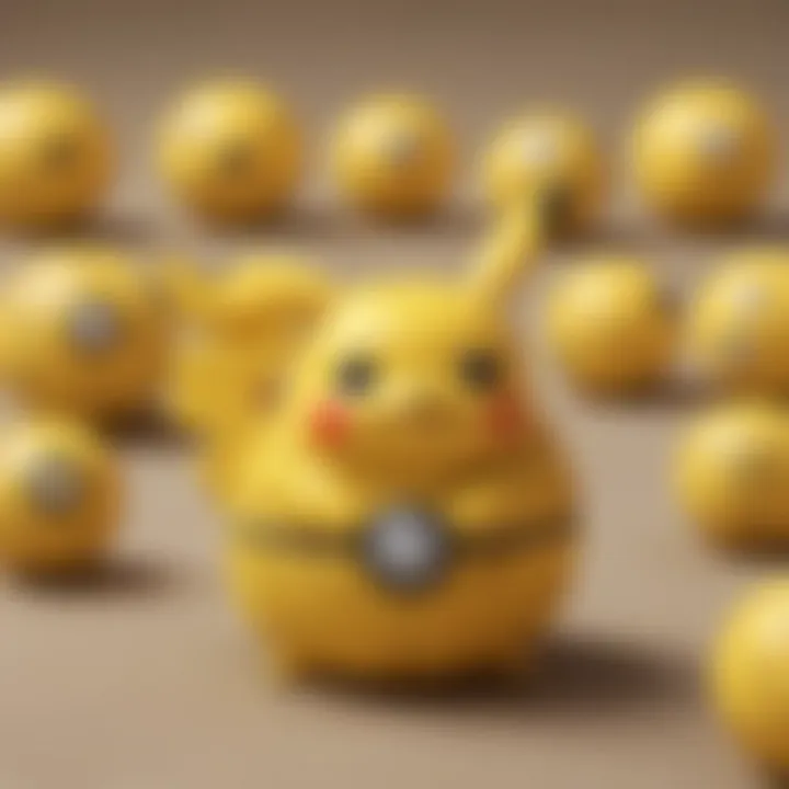 Close-up of a Pikachu stress ball being squeezed