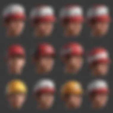 Diverse design variations of the Pokemon Trainer Hat