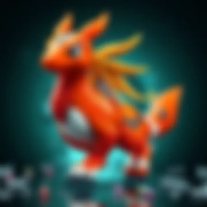 Close-up of intricately designed Pokemon marbles