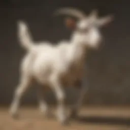 Graceful goat practicing agility training