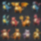 A diverse array of Pokemon showcasing various evolution stages