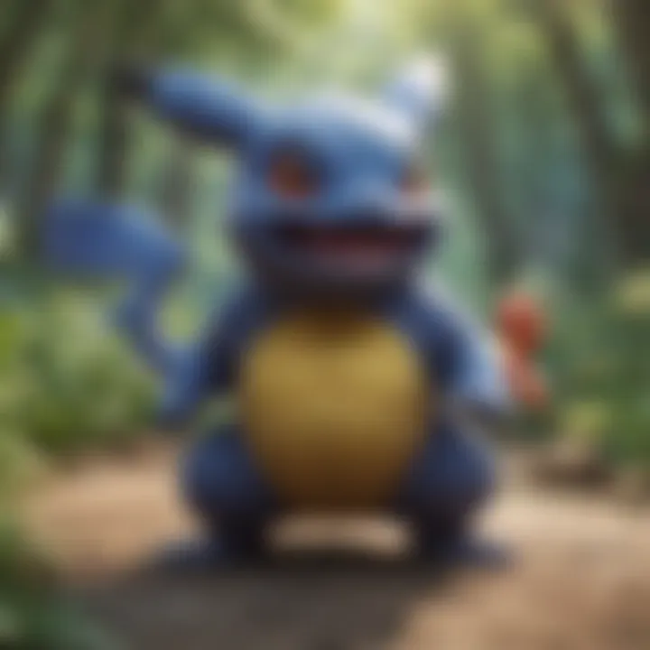 A dynamic scene showing Pokémon in action with their favors