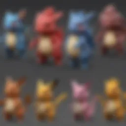 A vibrant display of various Pokémon favors
