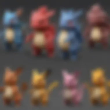 A vibrant display of various Pokémon favors