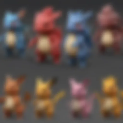 A vibrant display of various Pokémon favors