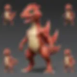 Diverse Pokémon types with color-coded characteristics
