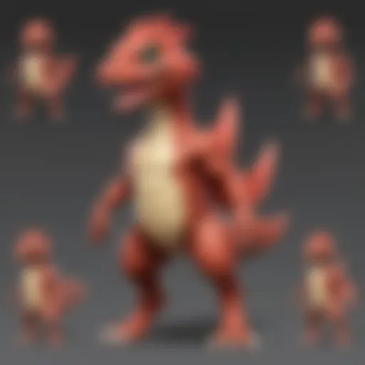 Diverse Pokémon types with color-coded characteristics