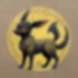 Detailed close-up of an Umbreon car decal showcasing its intricate design.