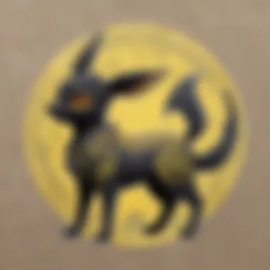 Detailed close-up of an Umbreon car decal showcasing its intricate design.