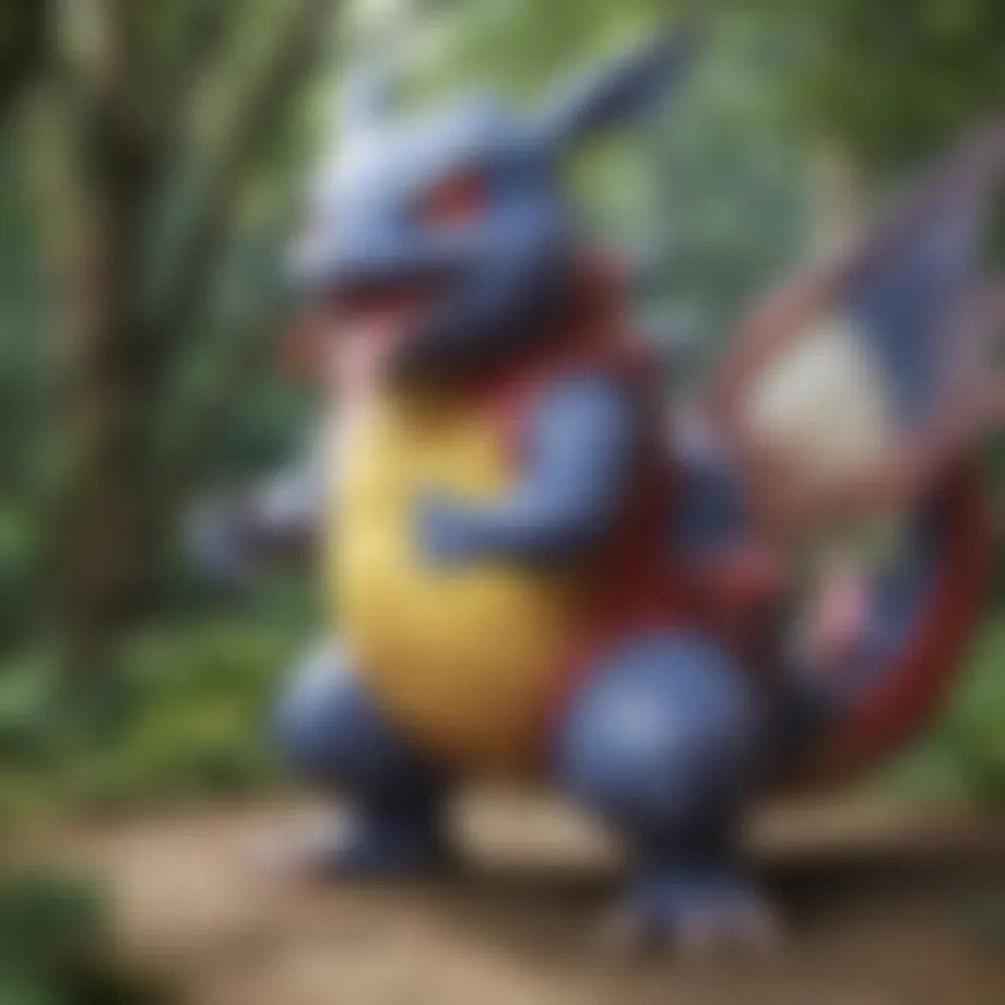 A detailed view of a rare Pokémon card showcasing its unique features