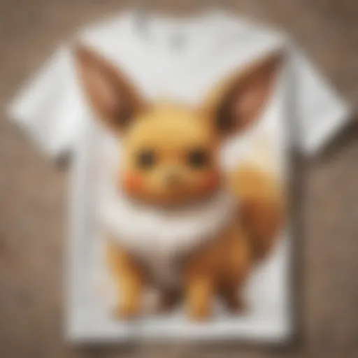 Close-up of the Uniqlo Eevee shirt showcasing its intricate design.