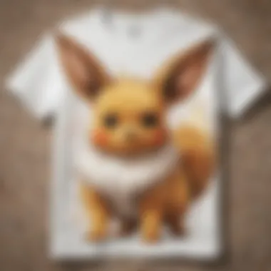 Intricate Design of the Uniqlo Eevee Shirt Close-up of the Uniqlo Eevee shirt showcasing its intricate design.