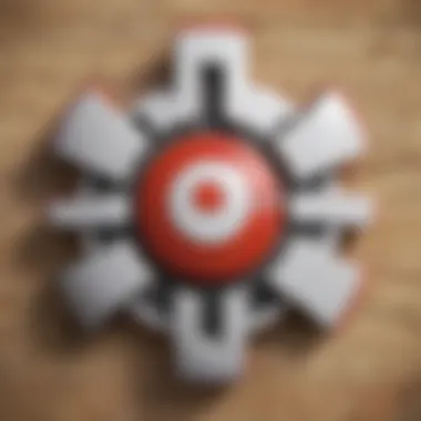 Close-up of a Team Rocket emblem on a black uniform