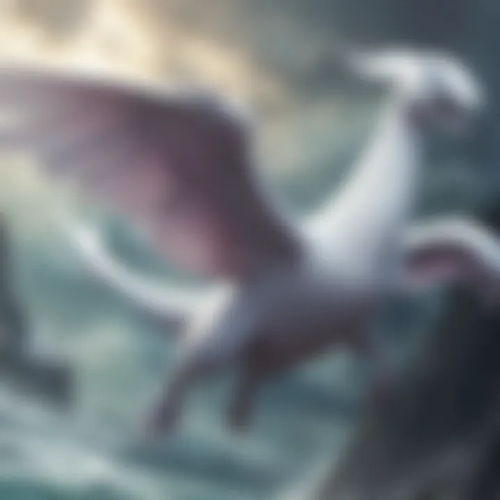 Majestic Lugia soaring through the sky