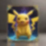 Illustration depicting a rare holographic Pikachu Pokemon card