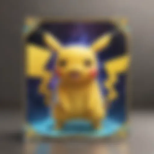 Illustration depicting a rare holographic Pikachu Pokemon card